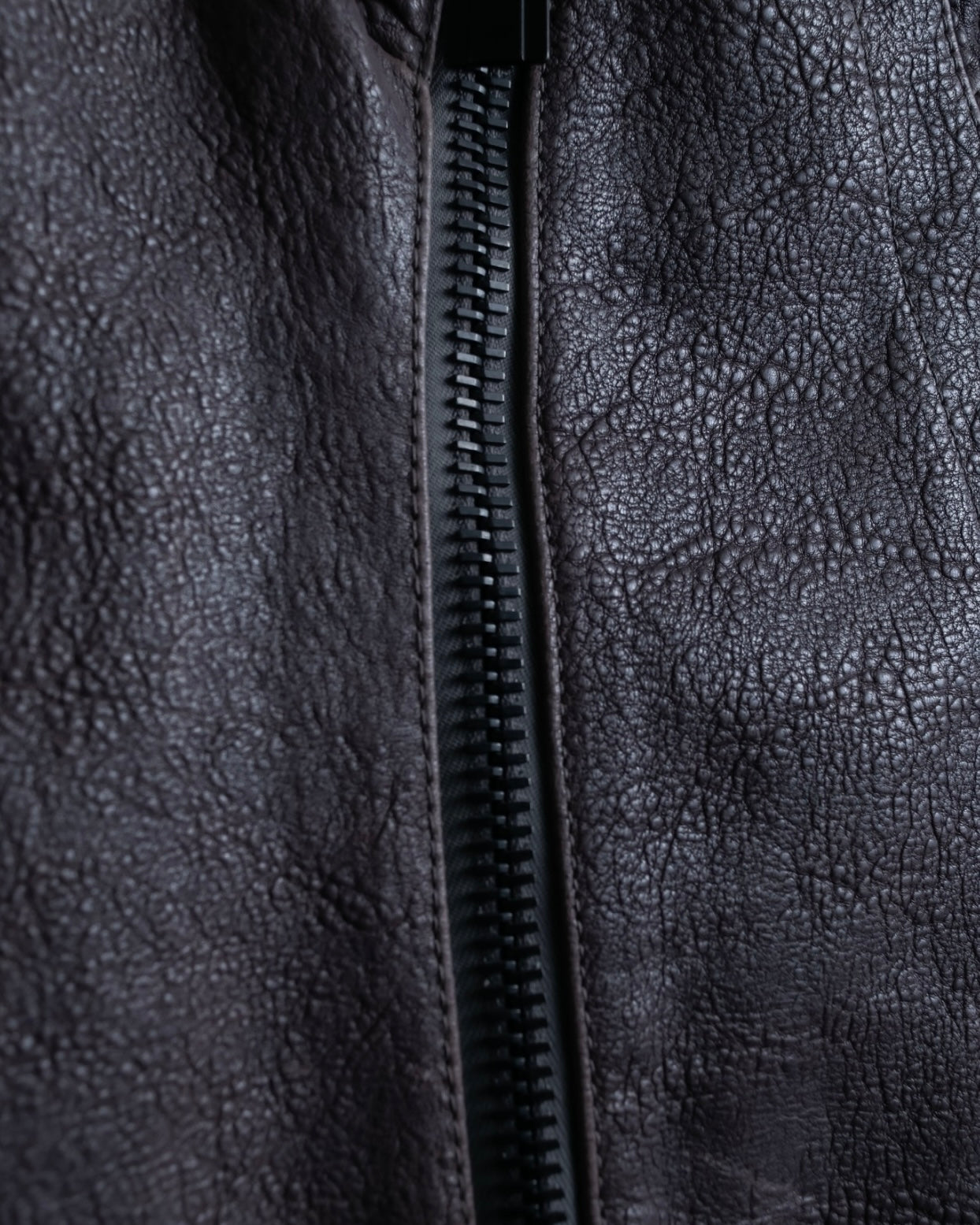 "EMPORIO ARMANI" grained lamb leather double zip jacket