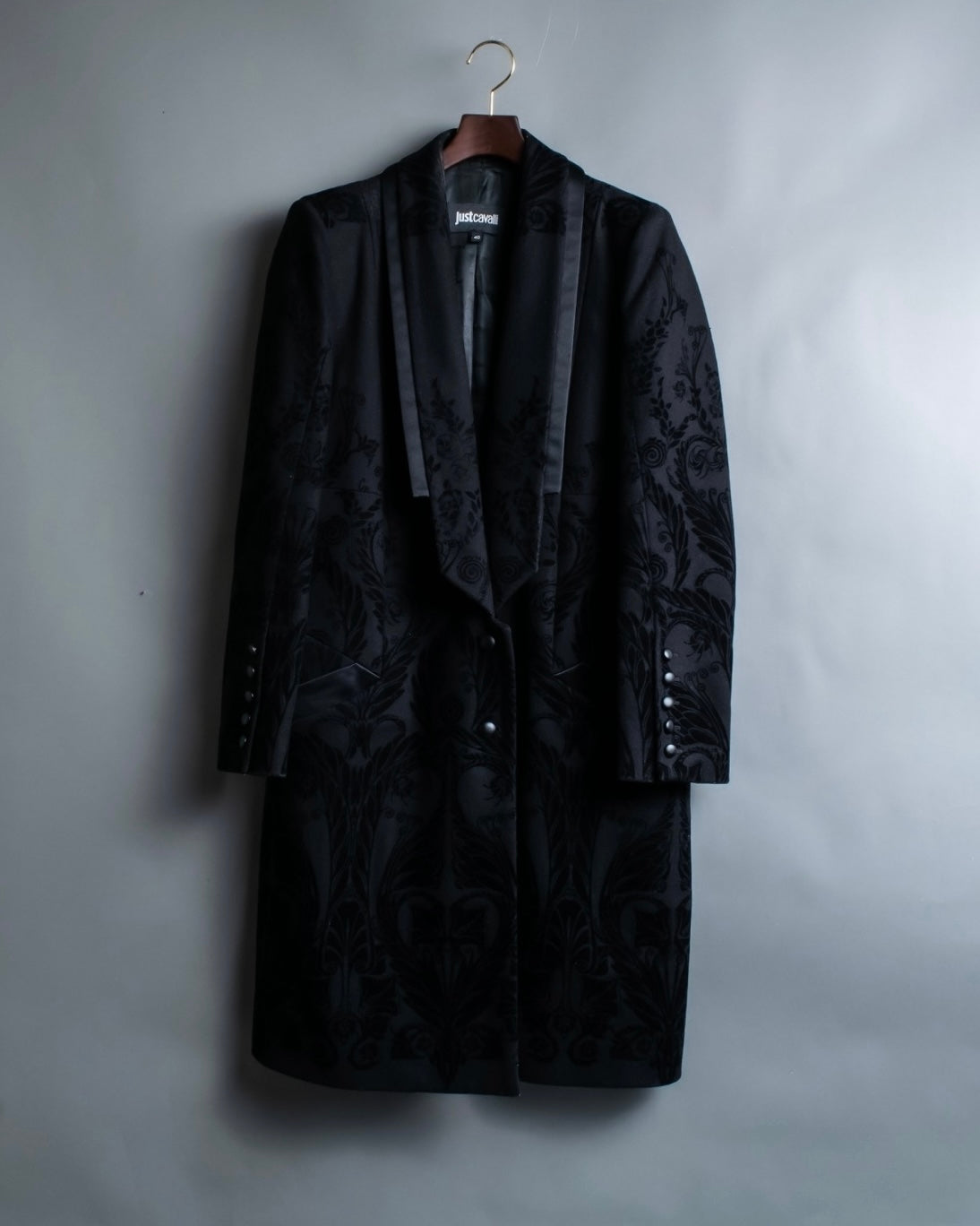 "Just Cavalli" Botanical tattooed wool coat