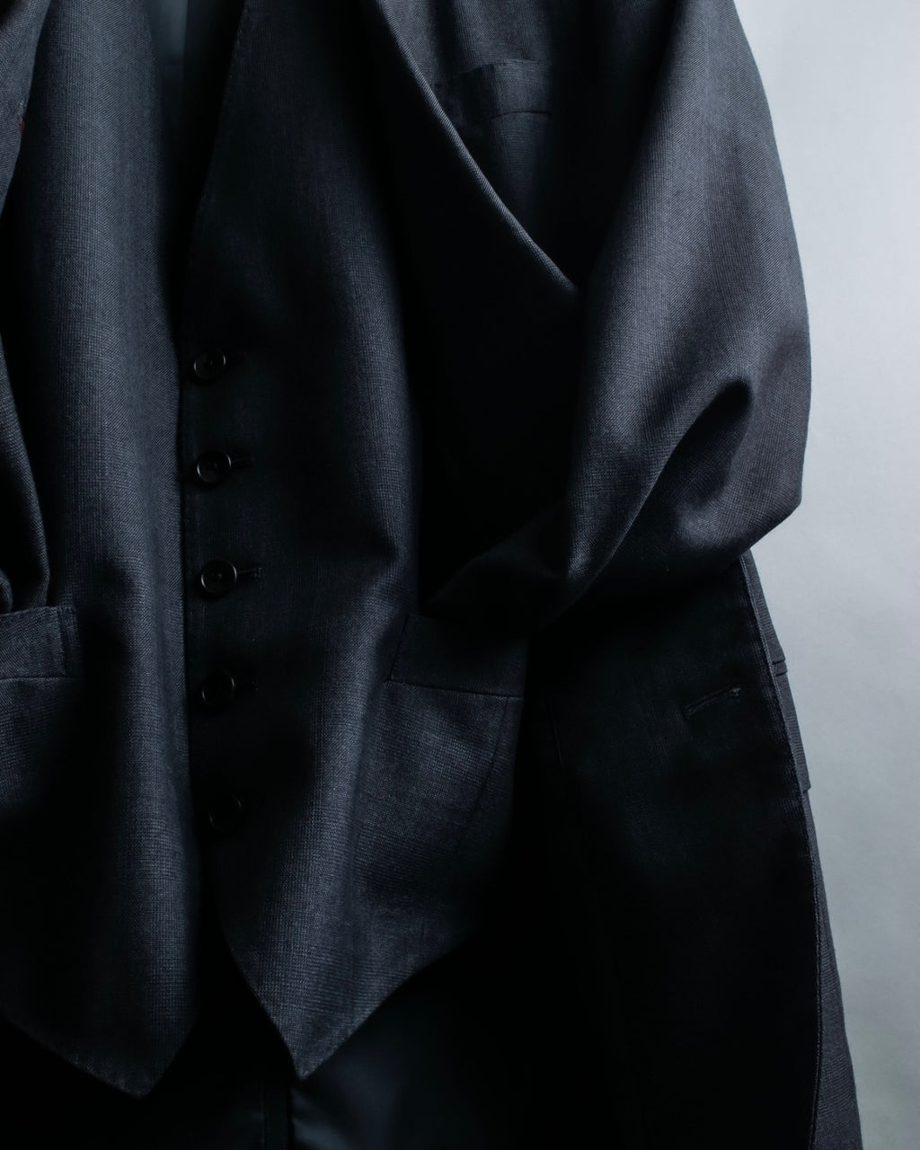 "KANSAI YAMAMOTO" Grey hidden check three-piece set up