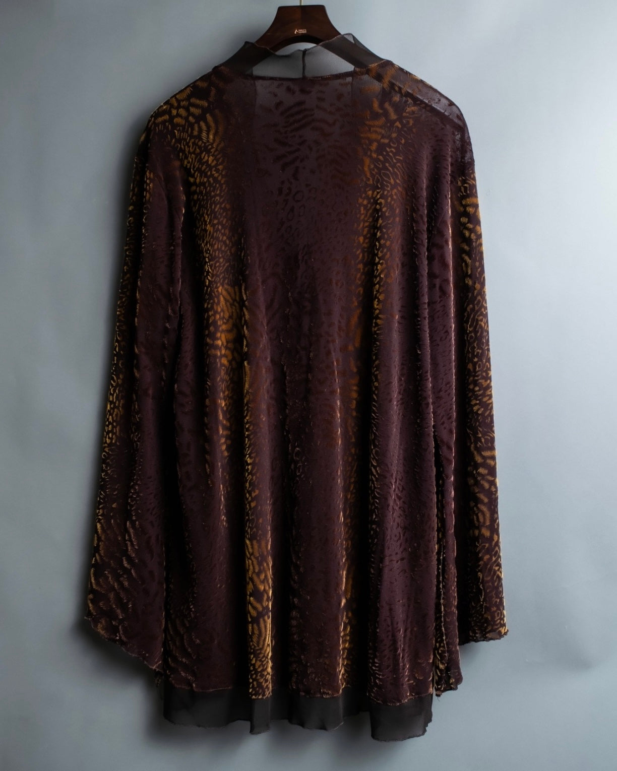 Vintage Leopard Print Sheer Dress Shirt