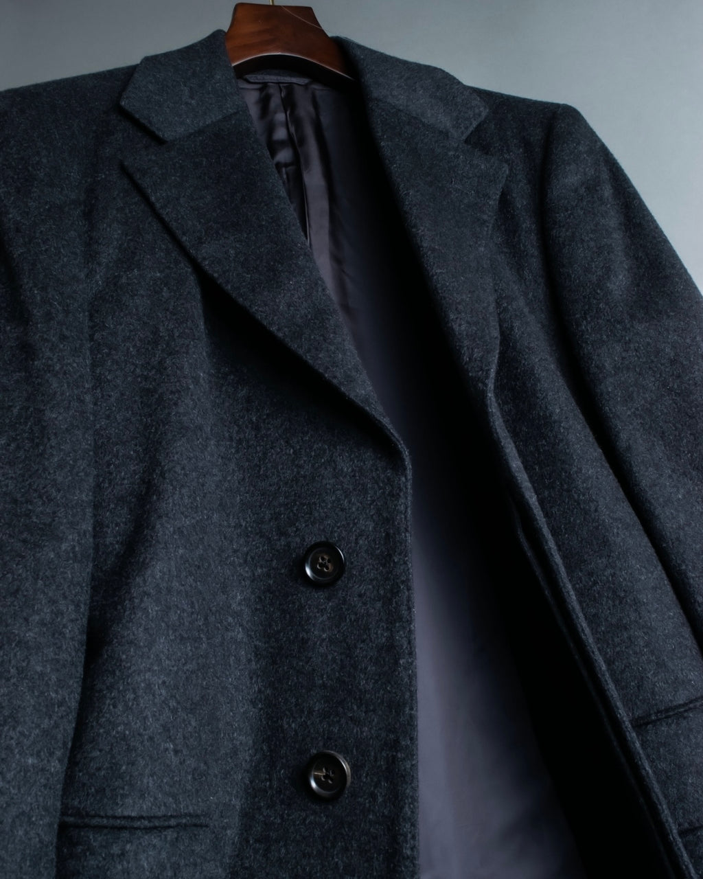 "VERSACE" fly-front double-breasted wool coat