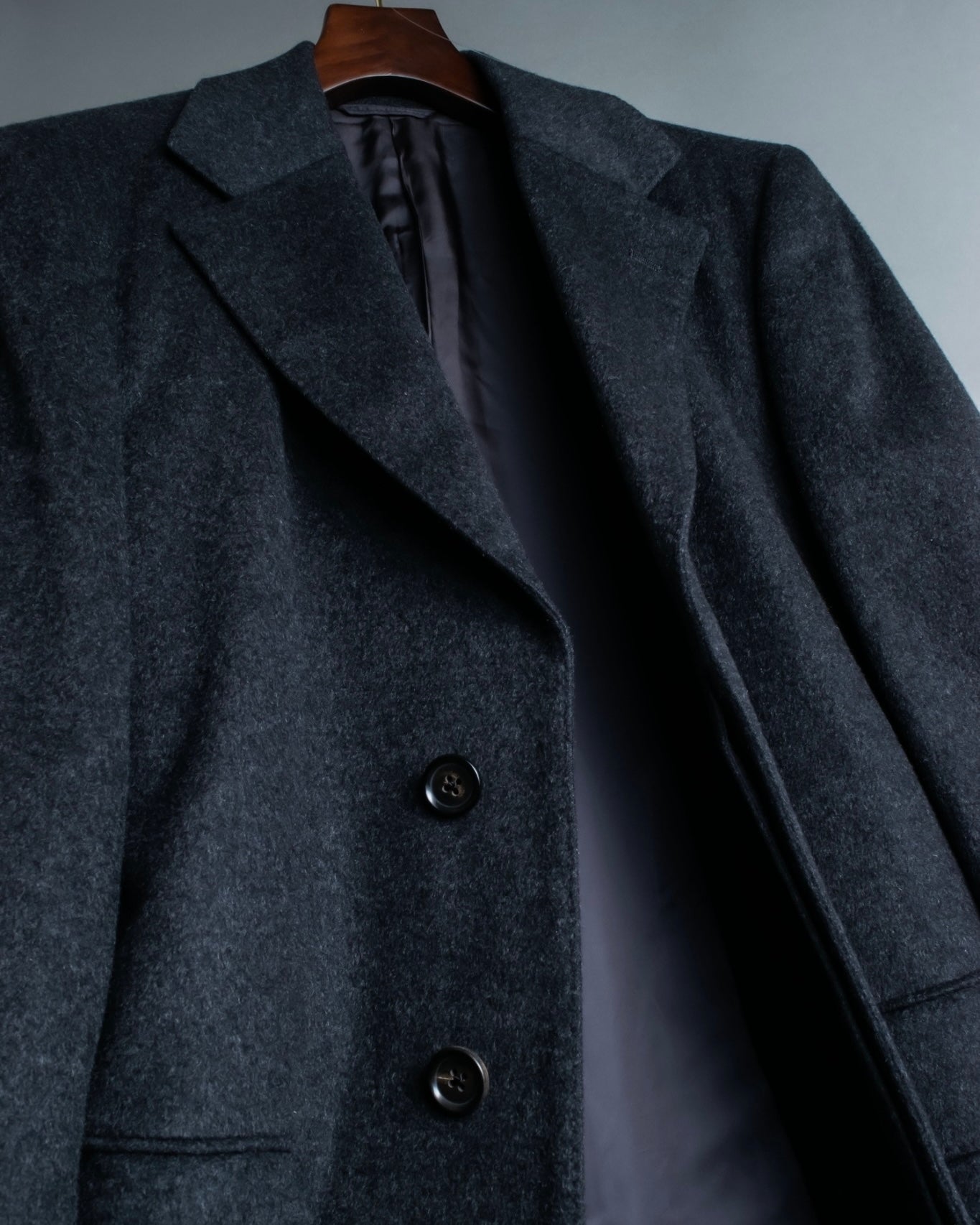 "VERSACE" fly-front double-breasted wool coat