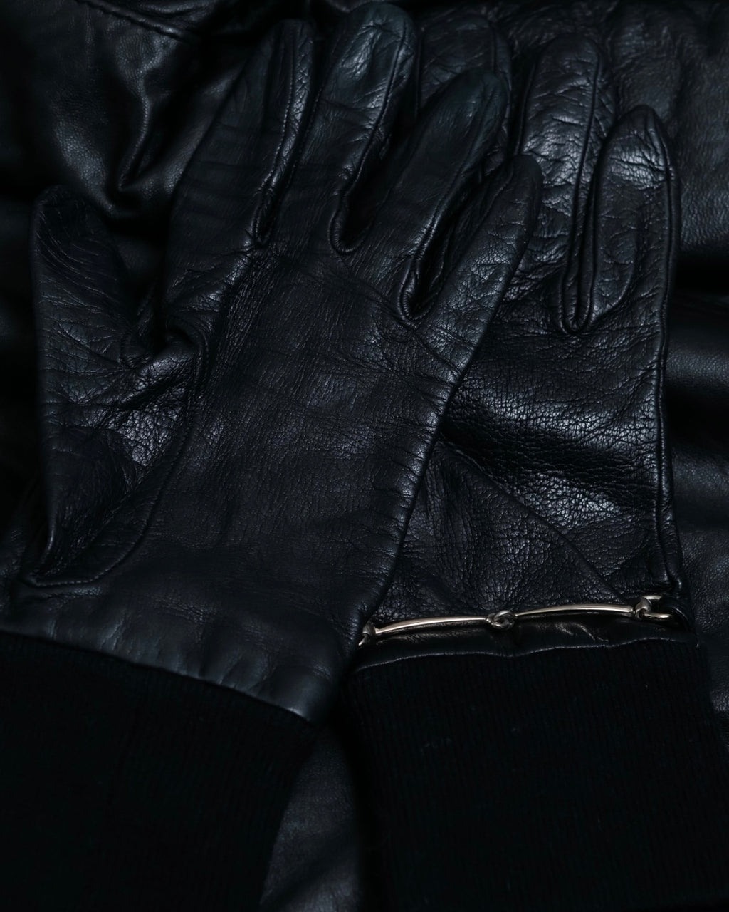 "GUCCI" Horsebit Leather×cashmere Gloves