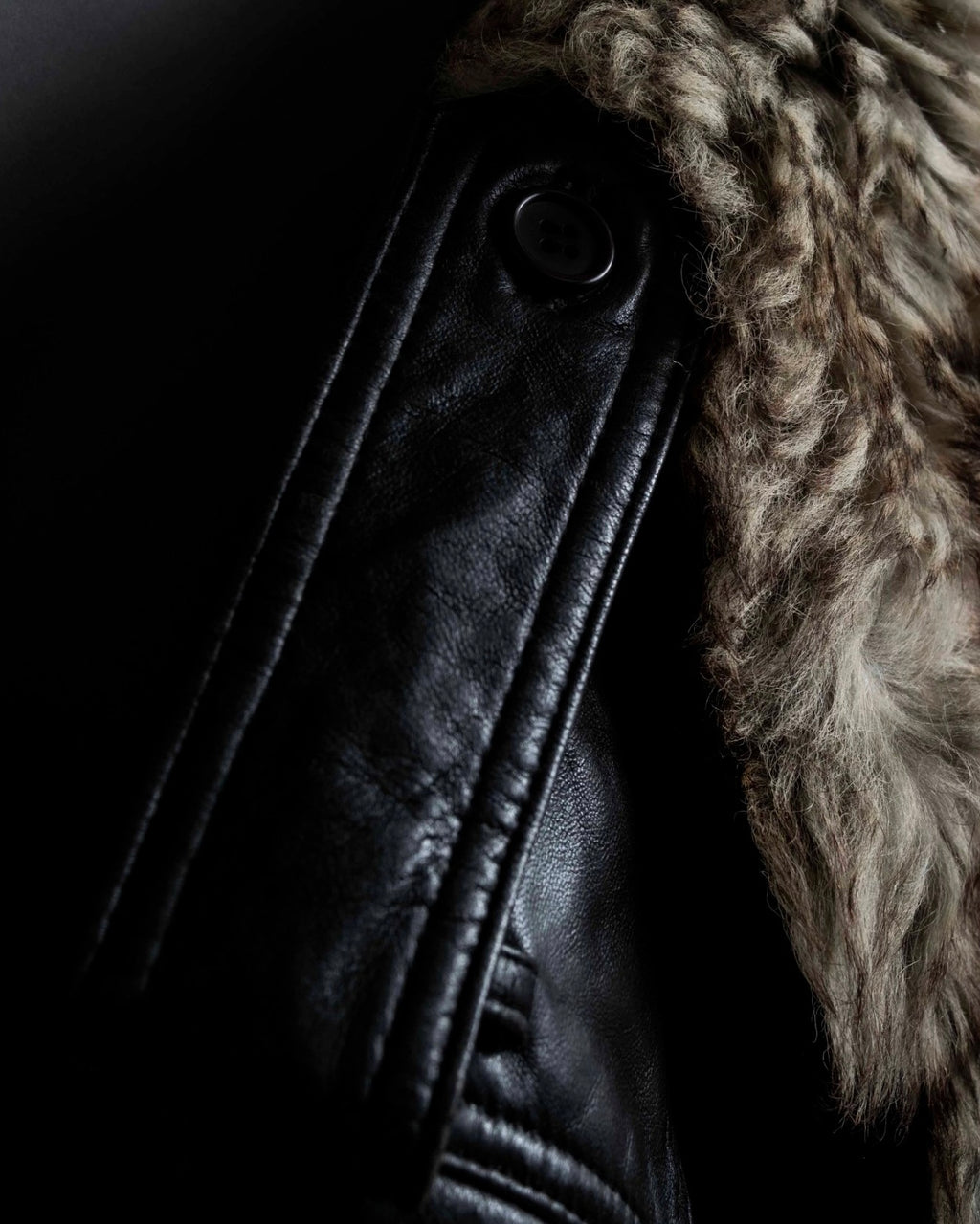 3XL Oversilhouette Faux Fur Leather Coat