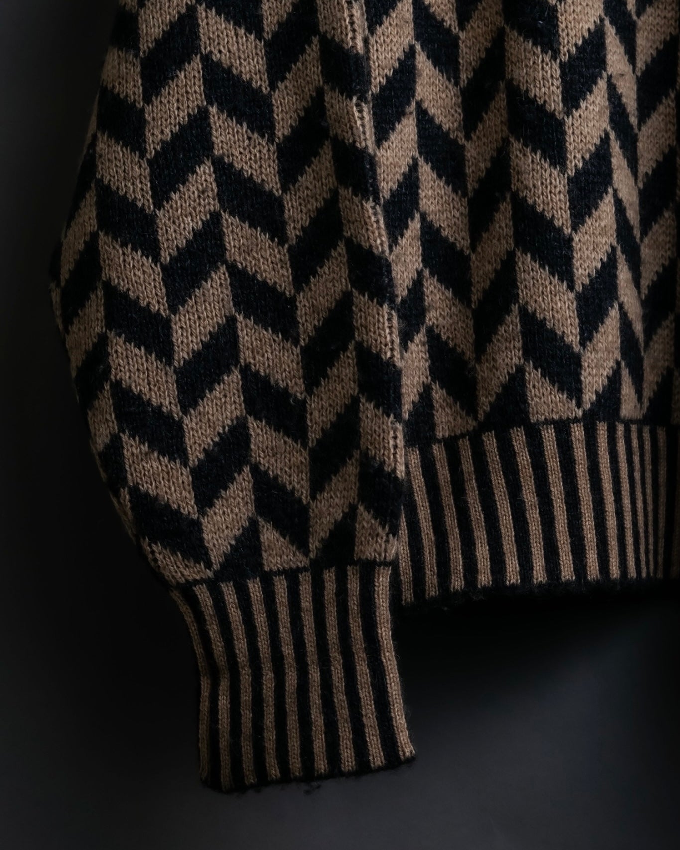 "GIORGIO ARMANI" Geometric pattern rib wool knit