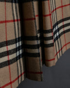 "Burberry's (70-80's)" Nova check side zip pleated skirt