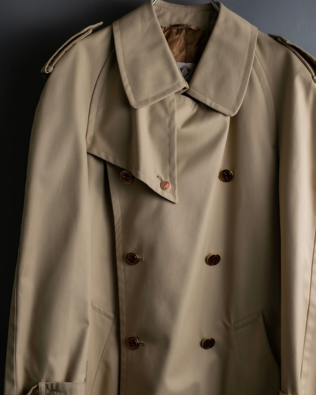 "GUCCI 70-80's" Big collar design oversize design trench coat