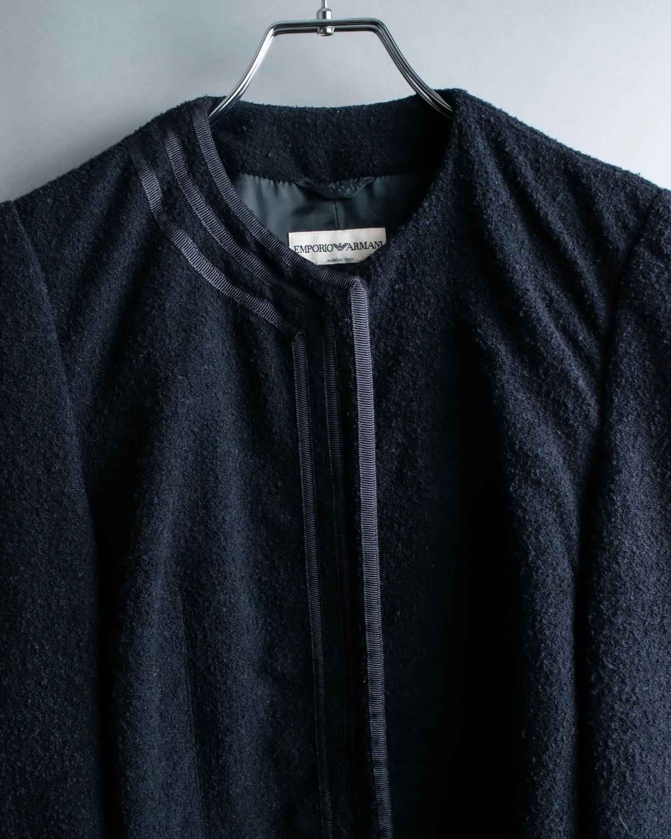 "EMPORIO ARMANI" Three-line short fly front jacket