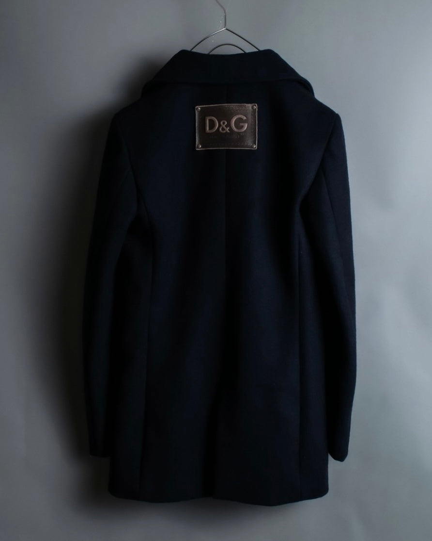 "DOLCE &amp; GABBANA" Slim silhouette leather patch P coat