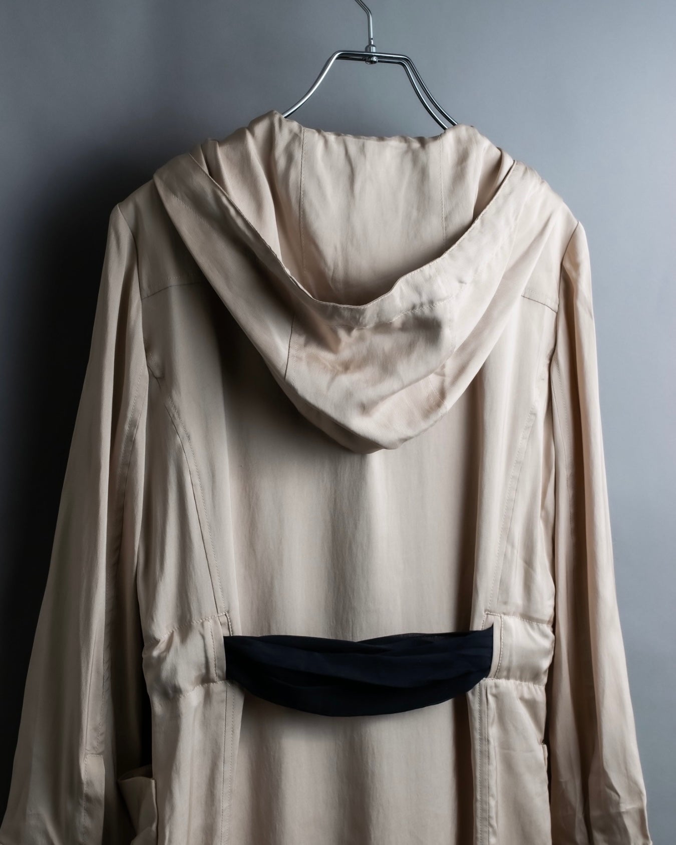 "VALENTINO" Drawcord design luxury long hoodie