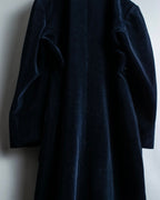 "Y's"Black navy velor double-breasted coat