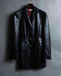 "STEFANO MORTARI" Archive leather crack design jacket