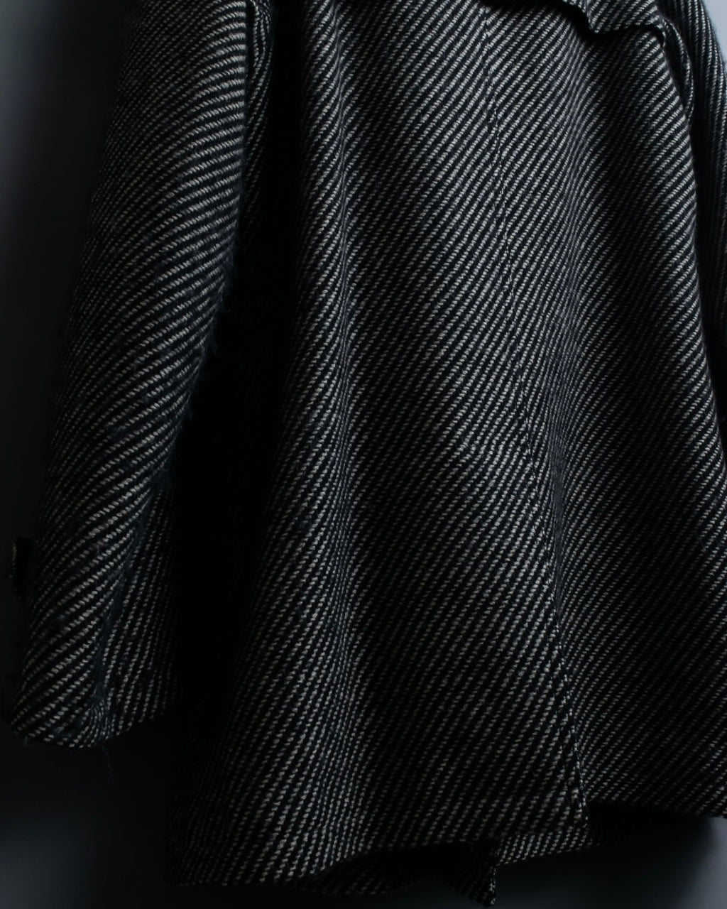 "Jean-Paul GAULTIER" bias striped wool napoleon coat