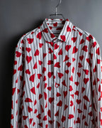 “JW Anderson” heart pattern designed striped shirt