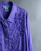 “Vintage” flower embroidery jewel designed viscose shirts