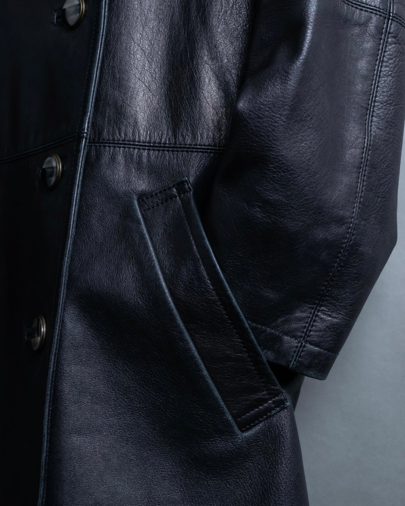 "Issey Miyake" Archive leather coat