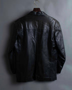 "Calvin Klein" Faded leather tailored jacket