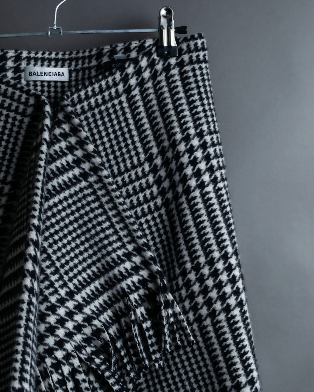 “BALENCIAGA  18AW” Virgin wool  plaid wrapped skirt