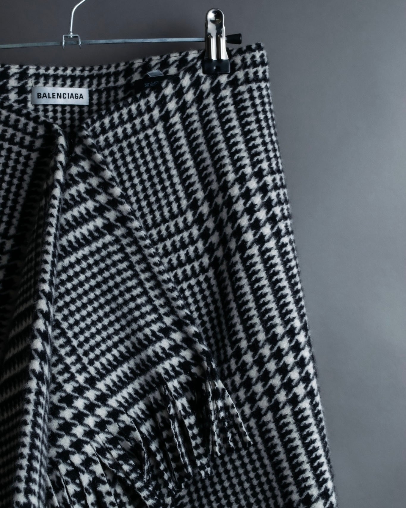 “BALENCIAGA  18AW” Virgin wool  plaid wrapped skirt