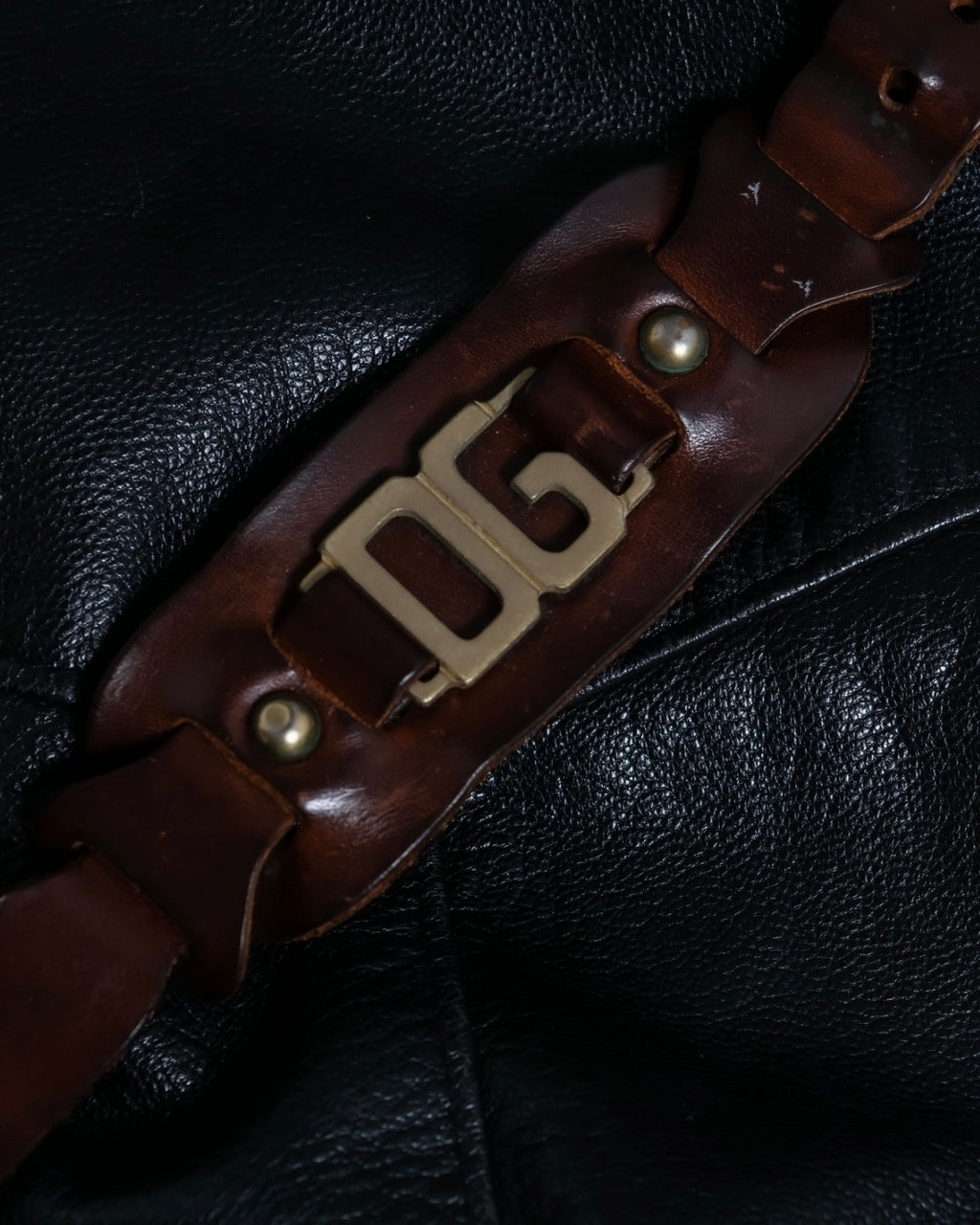 D&G Dark Brown Leather Bangle