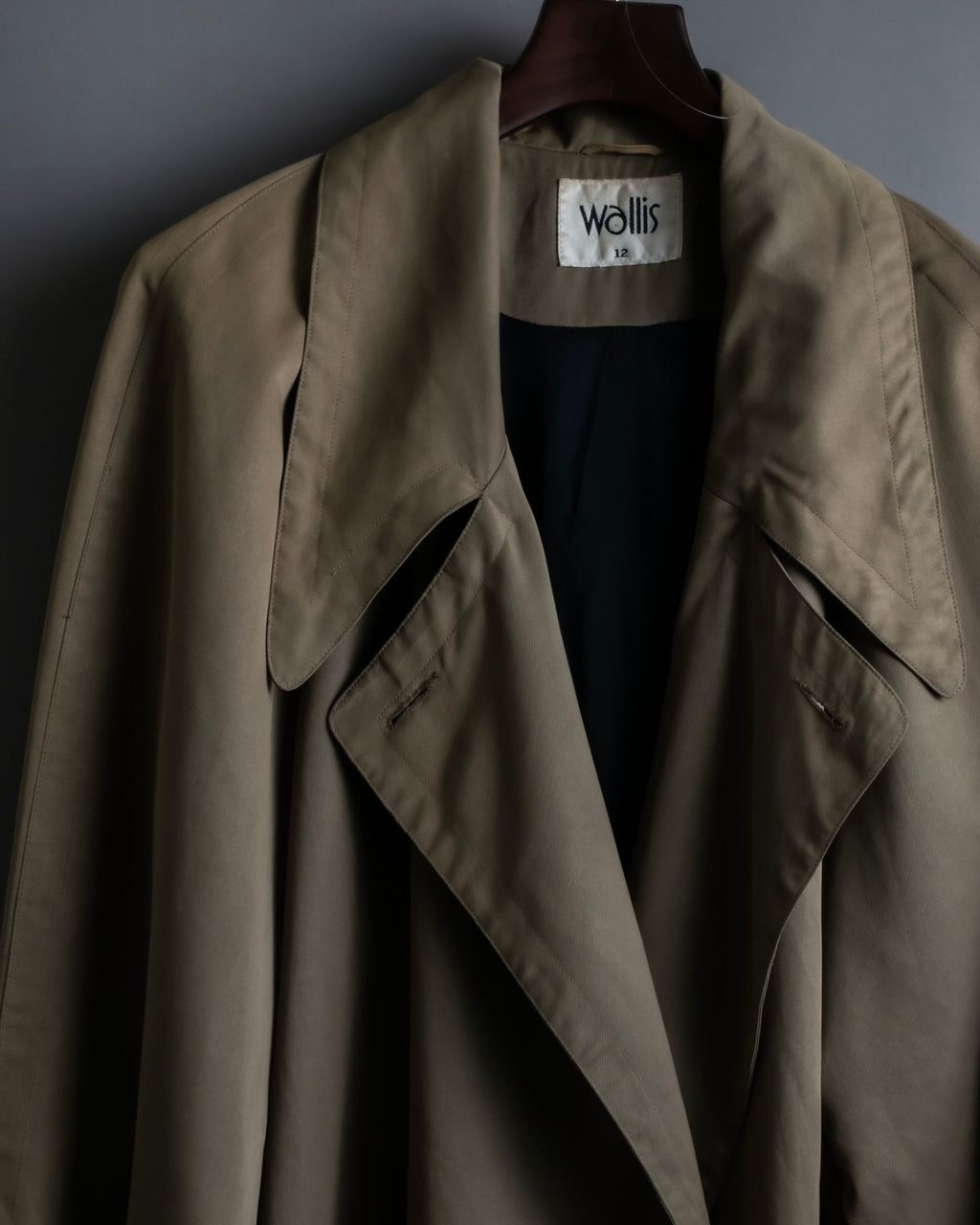 Vintage long collar raglan spring trench jacket