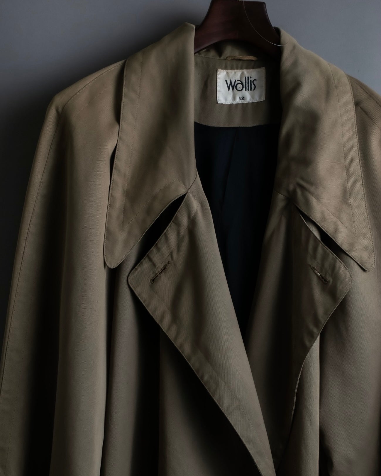 Vintage long collar raglan spring trench jacket