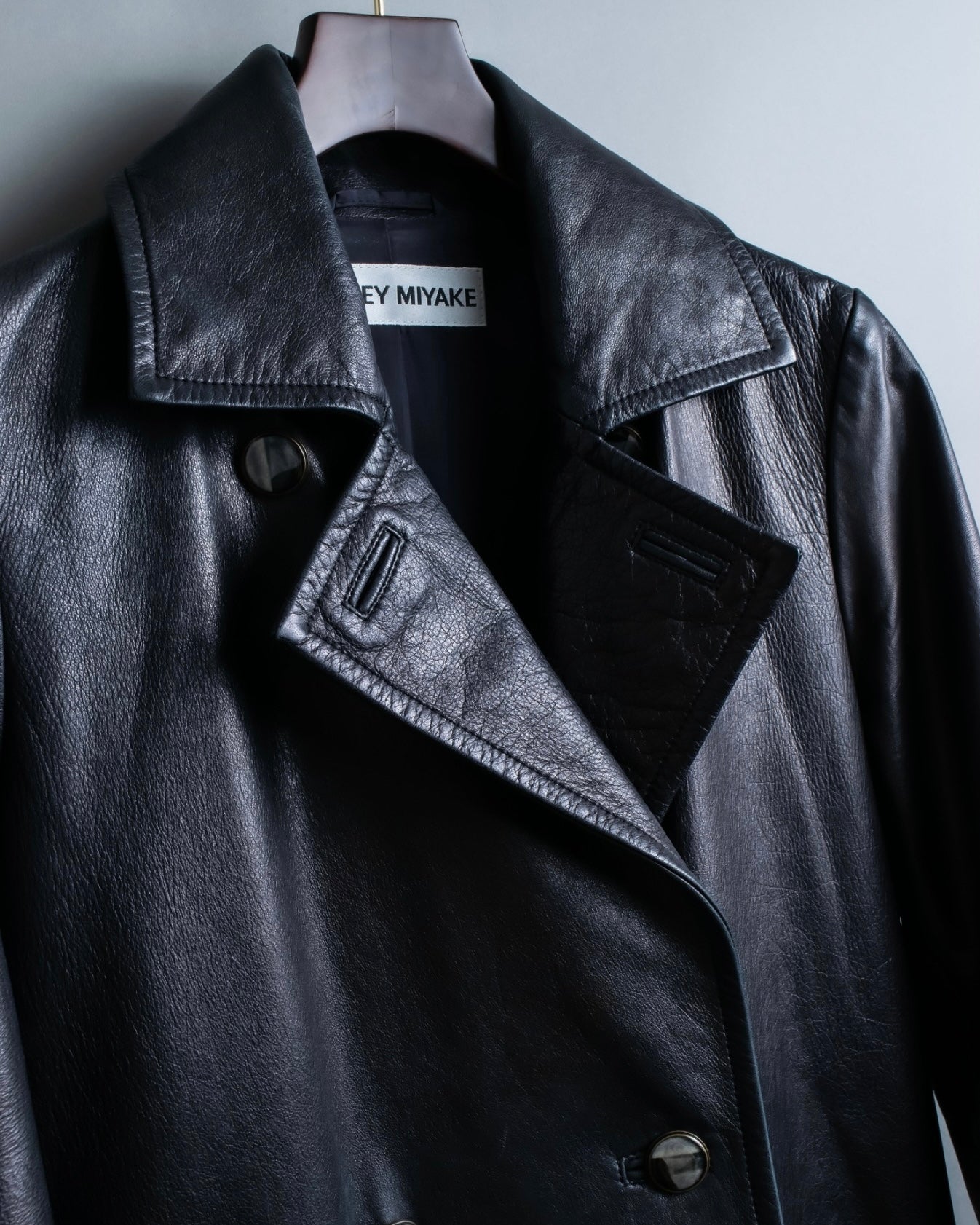"Issey Miyake" Archive leather coat