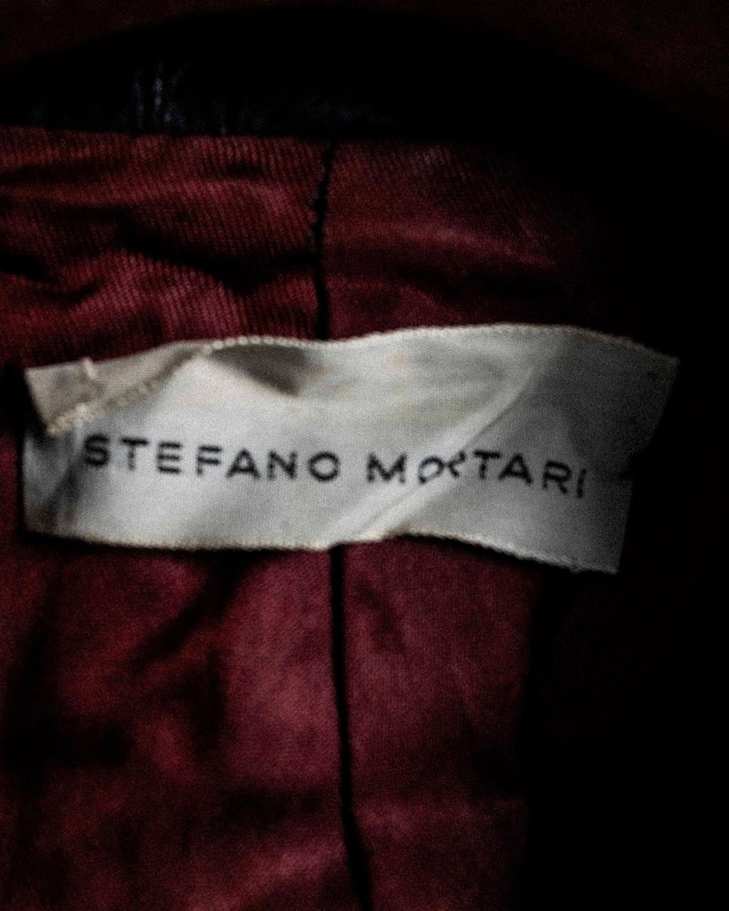 "STEFANO MORTARI" Archive leather crack design jacket