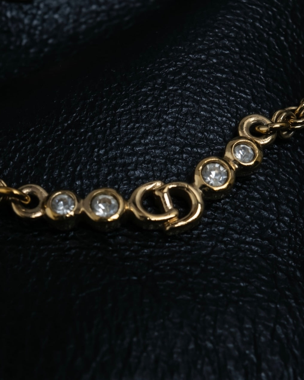 "Christian Dior" logo chain necklace