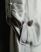 "Maurizio Pecoraro" gather sleeves glossy silver spring coat