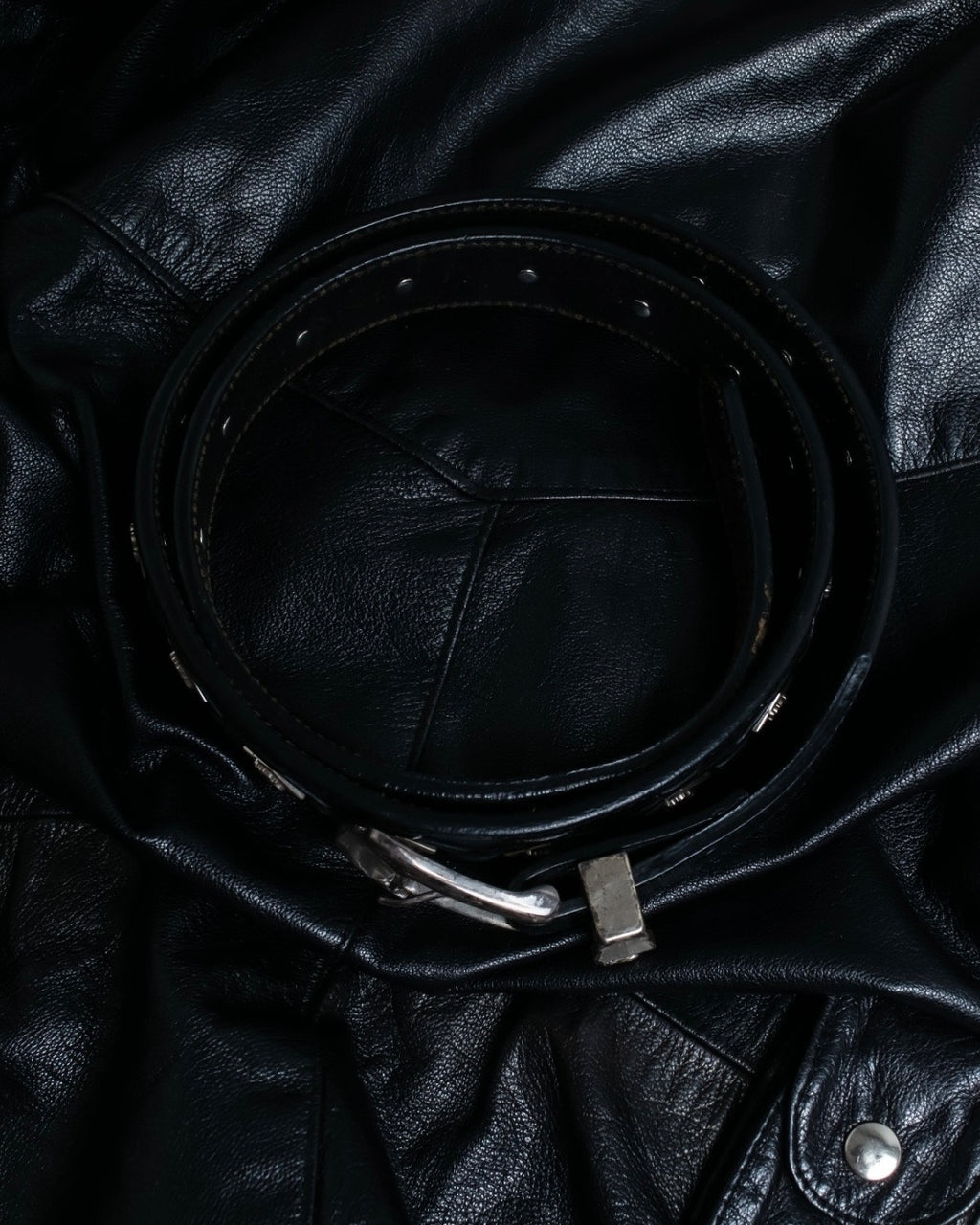 HARLEY-DAVIDSON Genuine Leather Silver Detail Belt