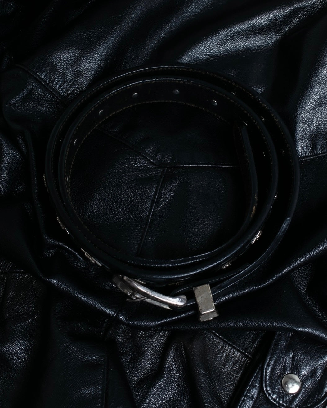 HARLEY-DAVIDSON Genuine Leather Silver Detail Belt