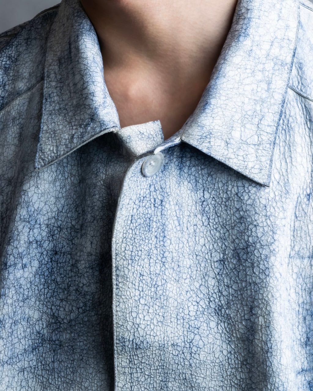 "CRISTIANO di THIENE"Crack design white leather jacket