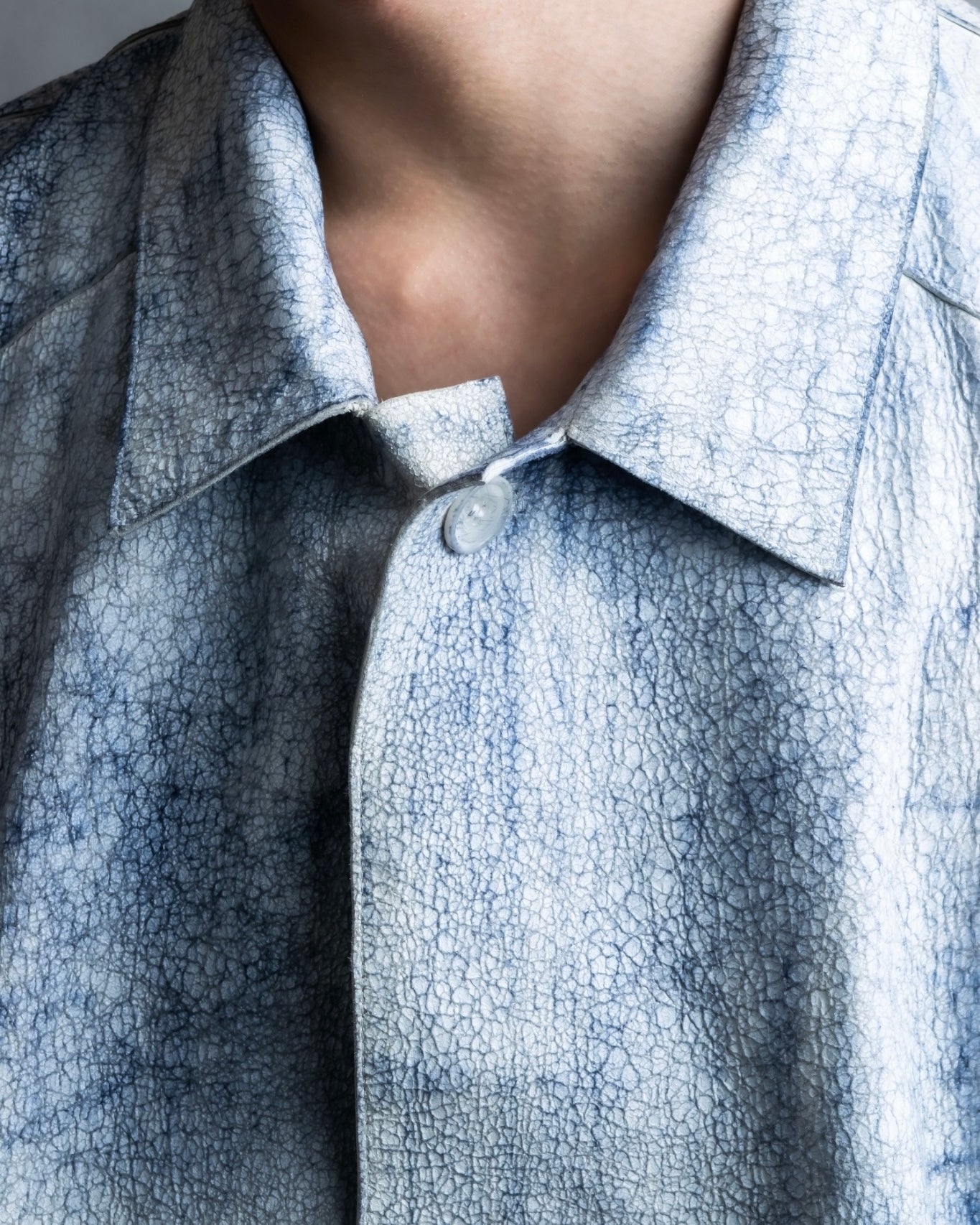 "CRISTIANO di THIENE"Crack design white leather jacket