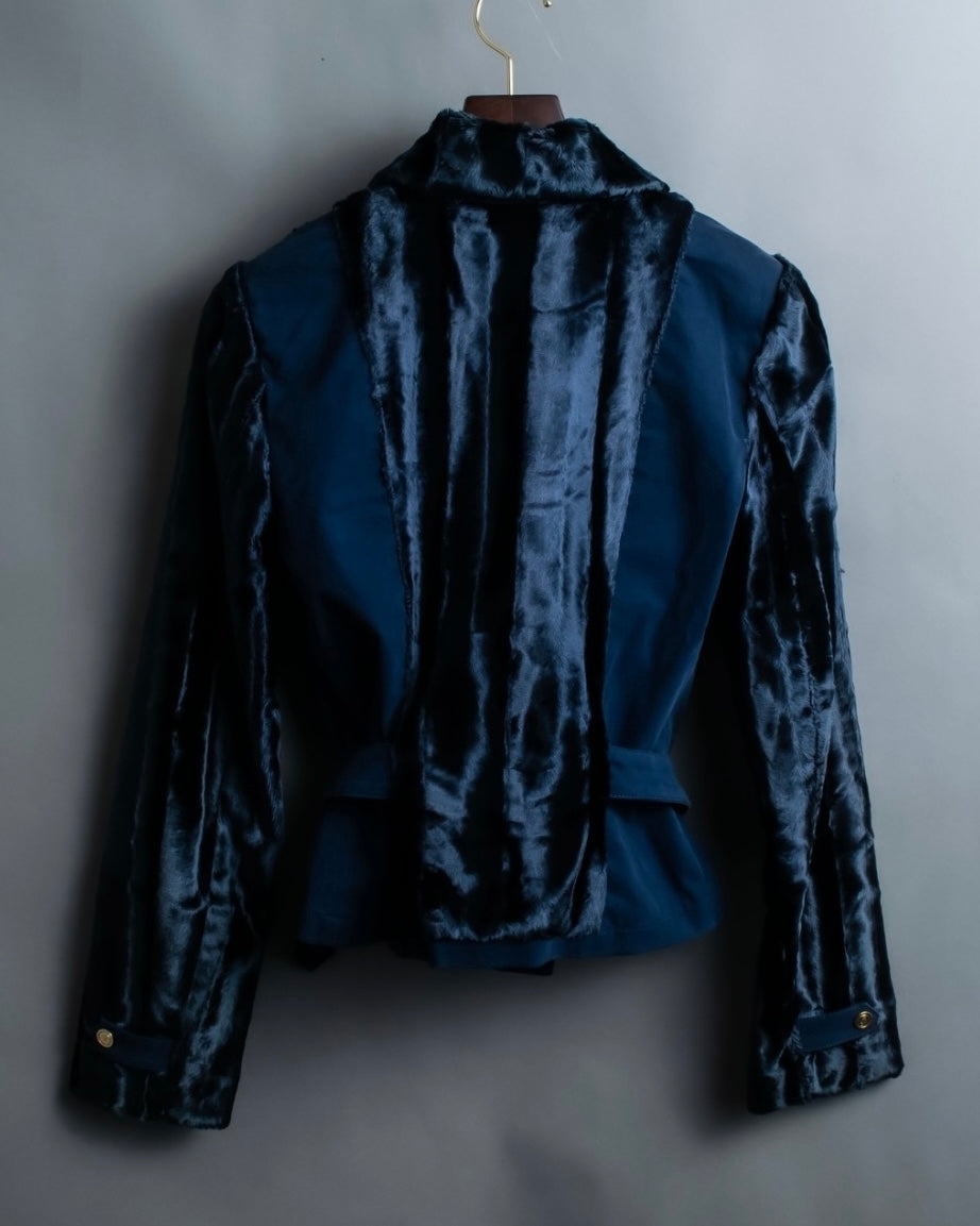 "BLUMARINE" fur combination riders jacket