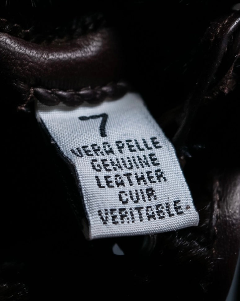 "PIUMELLI" Dead stock lace up long leather gloves