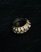 “Dior” mesh designed gold ring with crystal