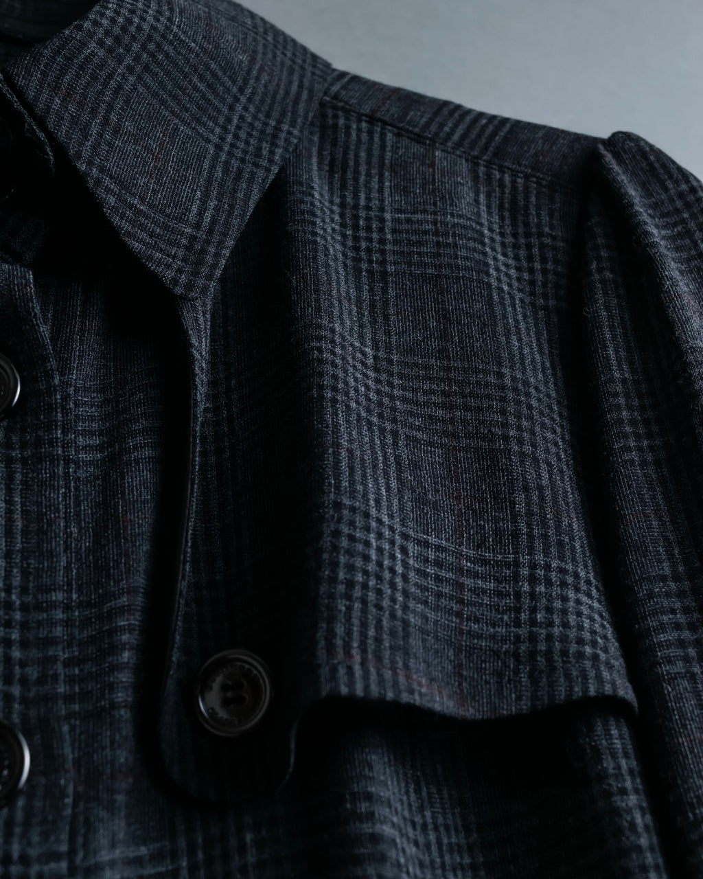 “Burberry Black Label” Trench coat designed long check shirts