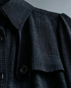 “Burberry Black Label” Trench coat designed long check shirts