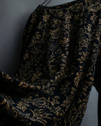 Vintage botanical pattern velor knit