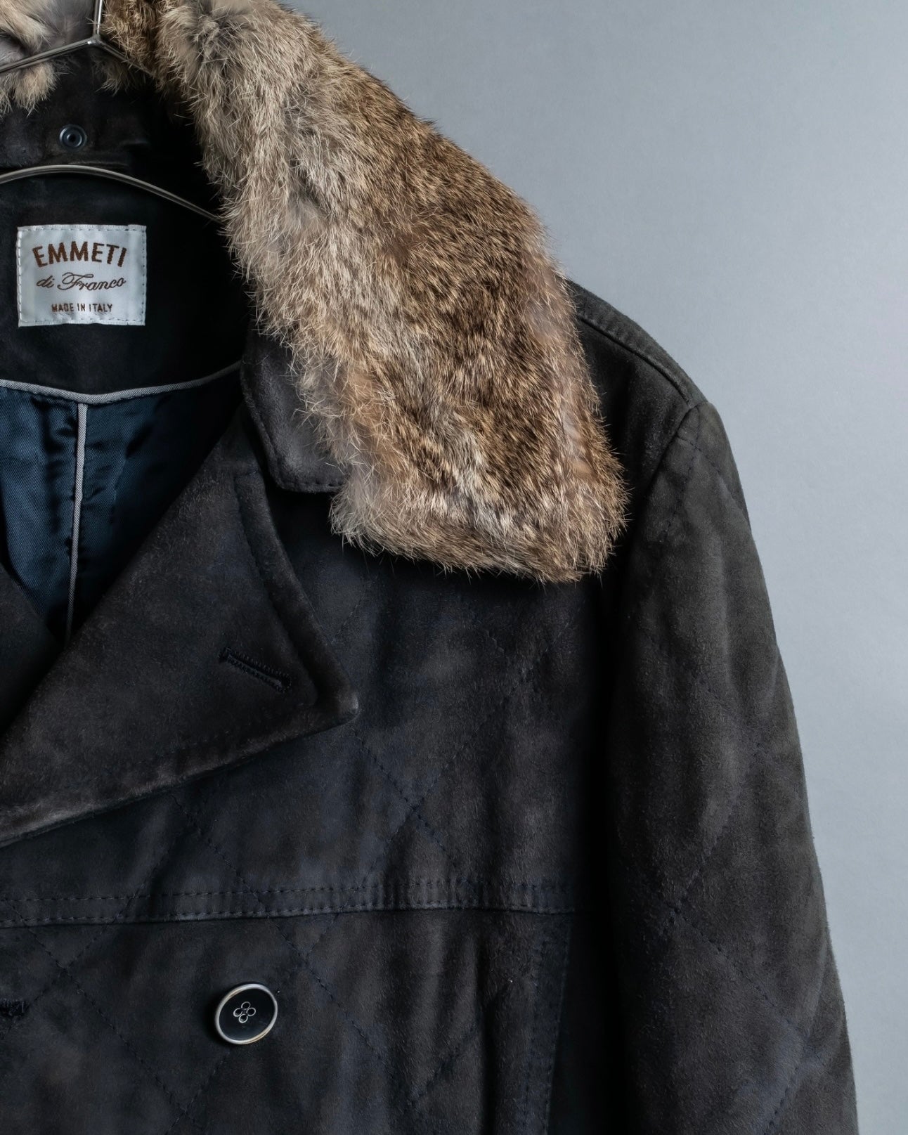 "EMMETI" goatskin quilted P coat