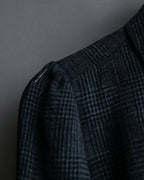 “Burberry Black Label” Trench coat designed long check shirts