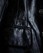 "STEFANO MORTARI" Archive leather crack design jacket