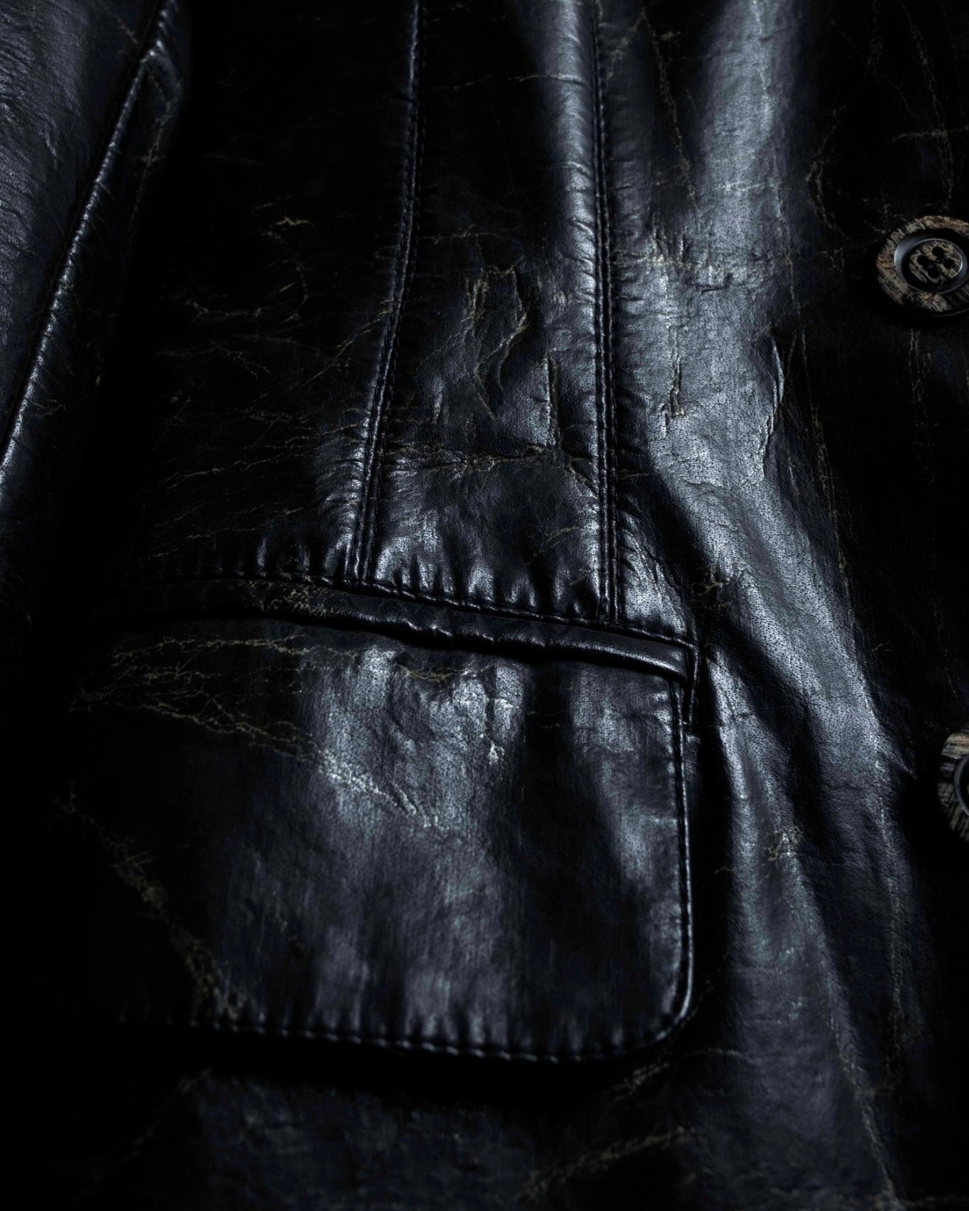 "STEFANO MORTARI" Archive leather crack design jacket