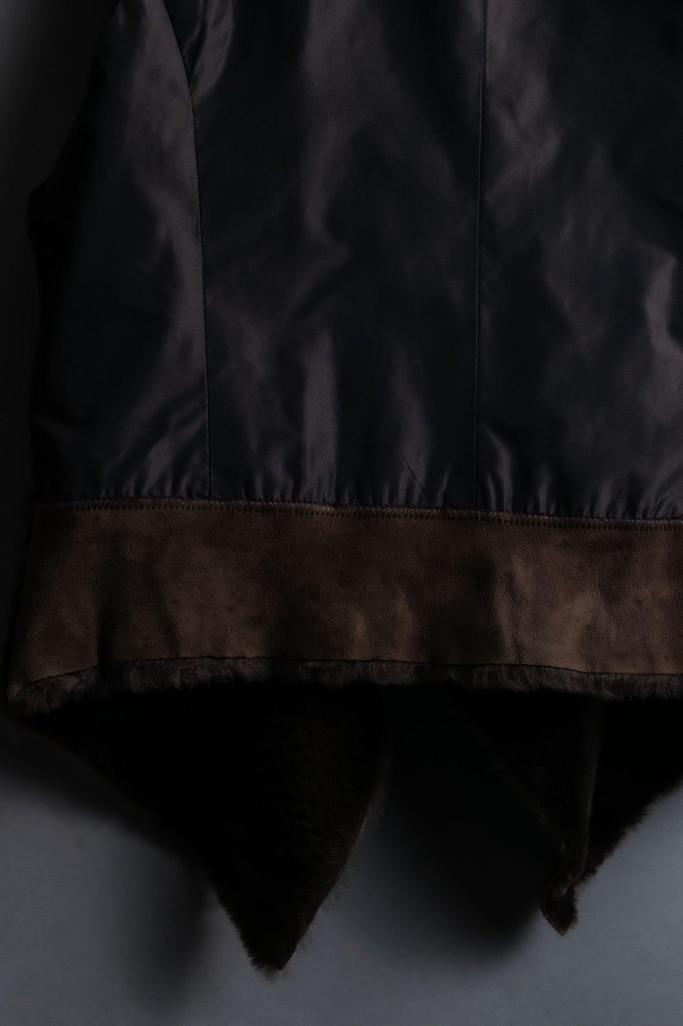 "Hiroko Koshino" fur x leather combination vest