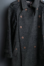 "Jean-Paul GAULTIER" bias striped wool napoleon coat