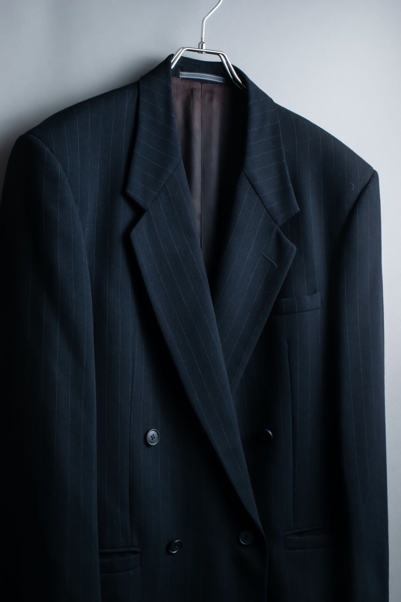"VERSACE classic" power shoulder stripe tailored jacket setup