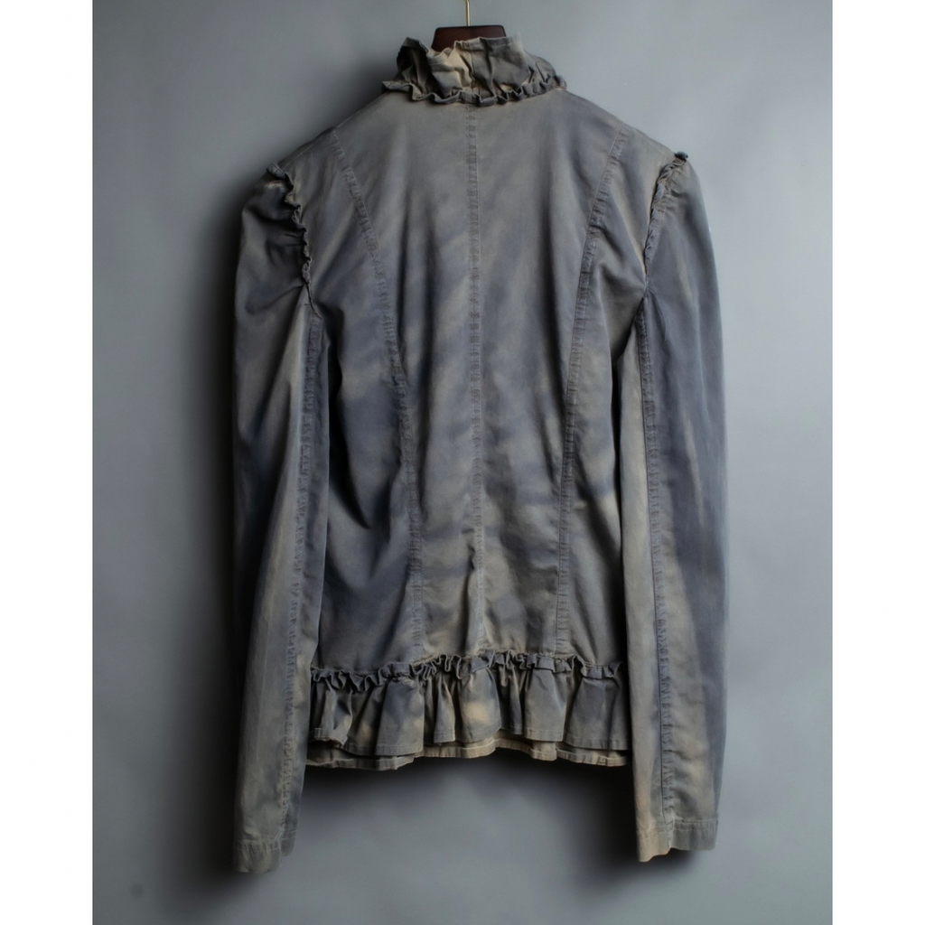 Italian Ruffle Y2K Shirt Jacket