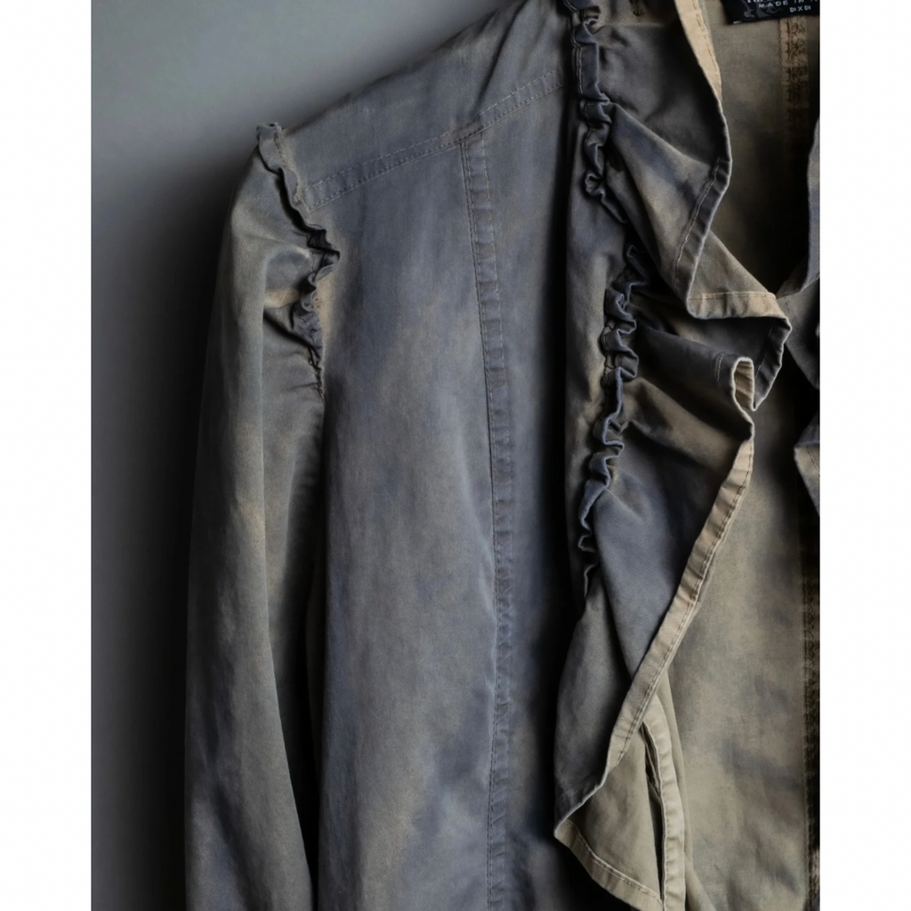 Italian Ruffle Y2K Shirt Jacket