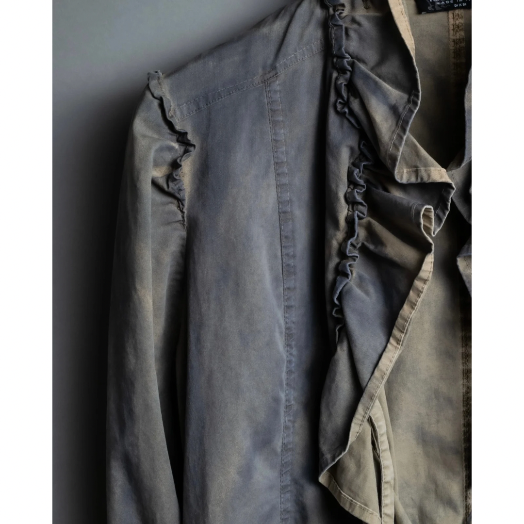 Italian Ruffle Y2K Shirt Jacket